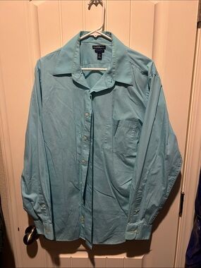 croft & barrow Light Aqua Long-Sleeve Button-Front Dress Shirt